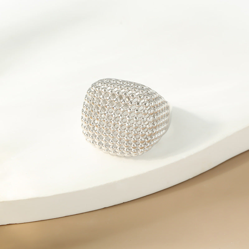 S925 Sterling Silver Bold Bubble Lattice Ring