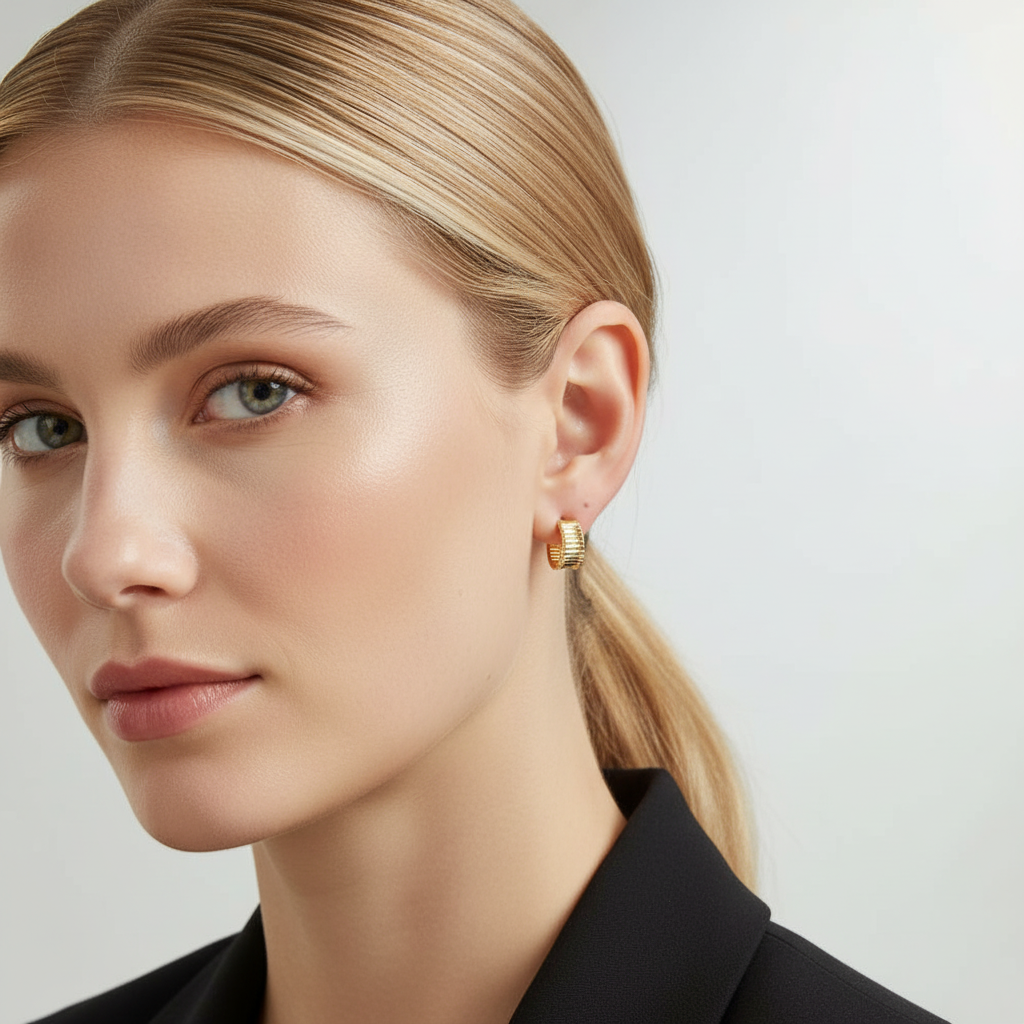 Horizontal Texture Stud Earrings