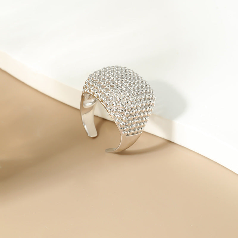 S925 Sterling Silver Bold Bubble Lattice Ring