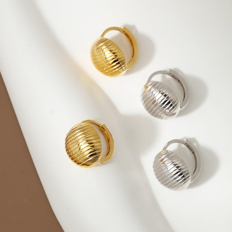 Line Brushed Hoop Earrings