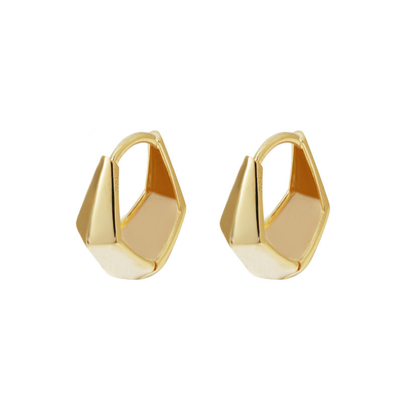 Dainty Geometric Rhombus Hoop Earrings