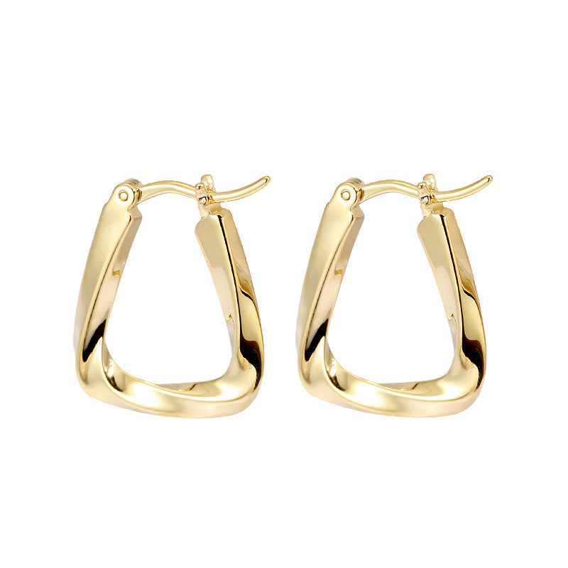 Dainty Trendy Structured Hoop Earrings