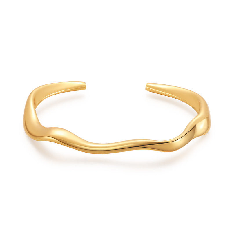 Minimalist Twisted Cuff Bangle