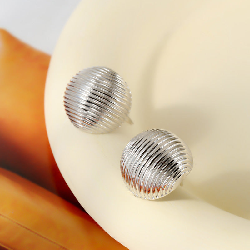 Minimalist Line Brushed Stud Earrings