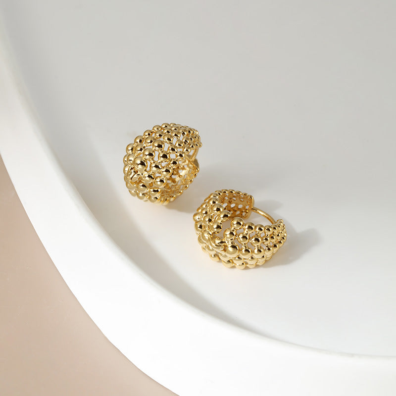 Dainty Mixed Balls Design Hoop Earrings