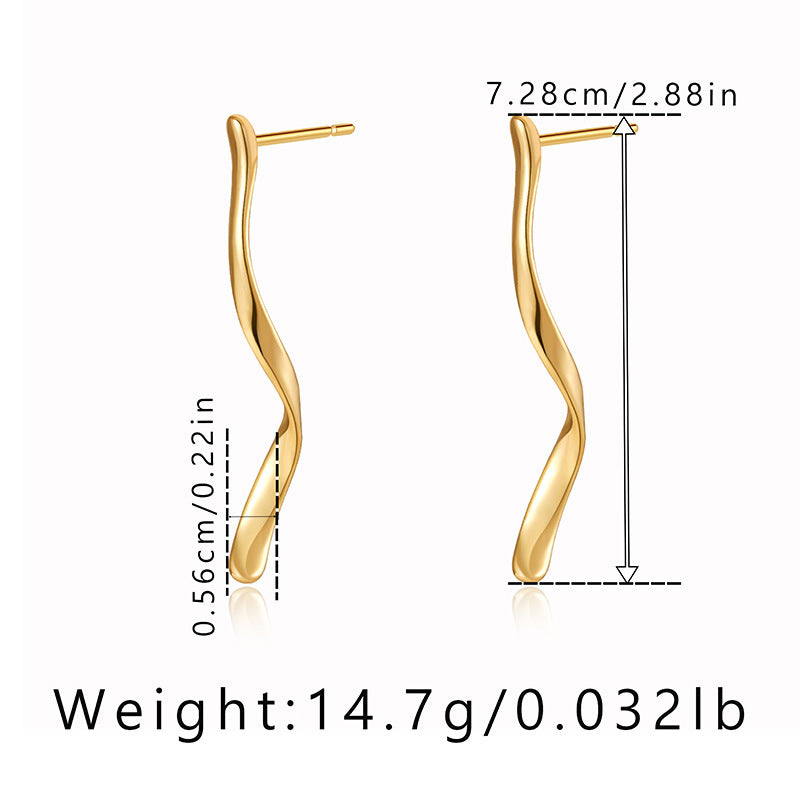 French Style Irregular Long Drop Fashion Earrings