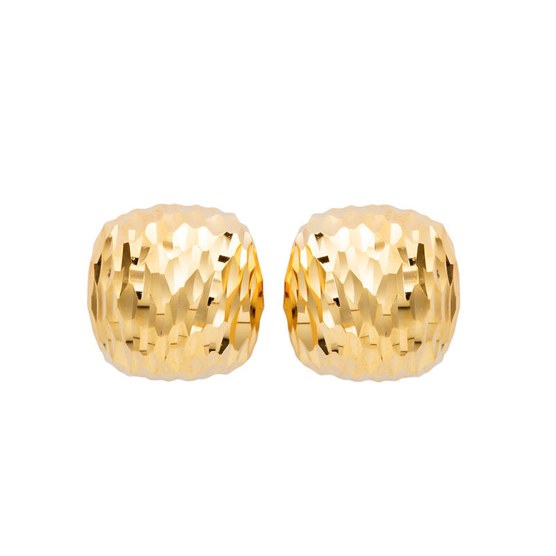 S925 Sterling Silver Handcrafted Diamond-Cut Faceted Stud Earrings for Women