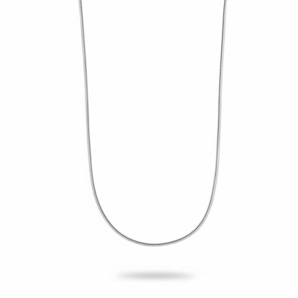 Minimalist Sterling Silver Snake Bone Necklace
