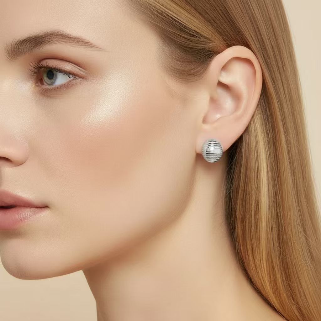 Line Brushed Hoop Earrings
