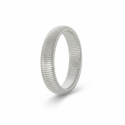 Wide Elastic Gold Steel Bracelet