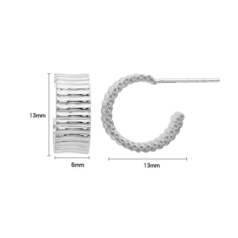 Horizontal Texture Stud Earrings