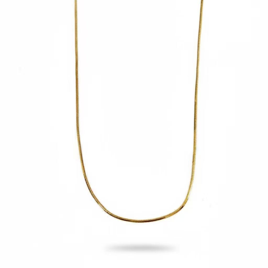 Minimalist Sterling Silver Snake Bone Necklace