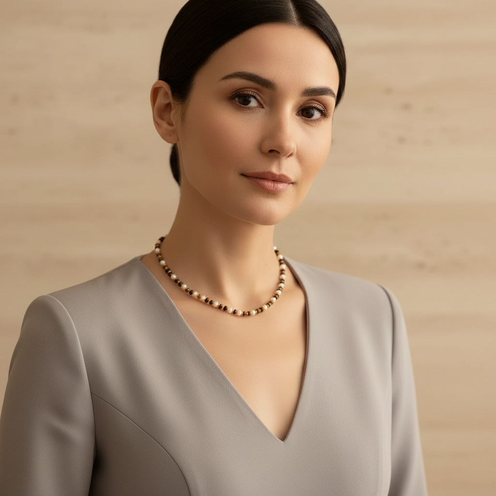 Handcrafted Tiger’s Eye Beaded Necklace