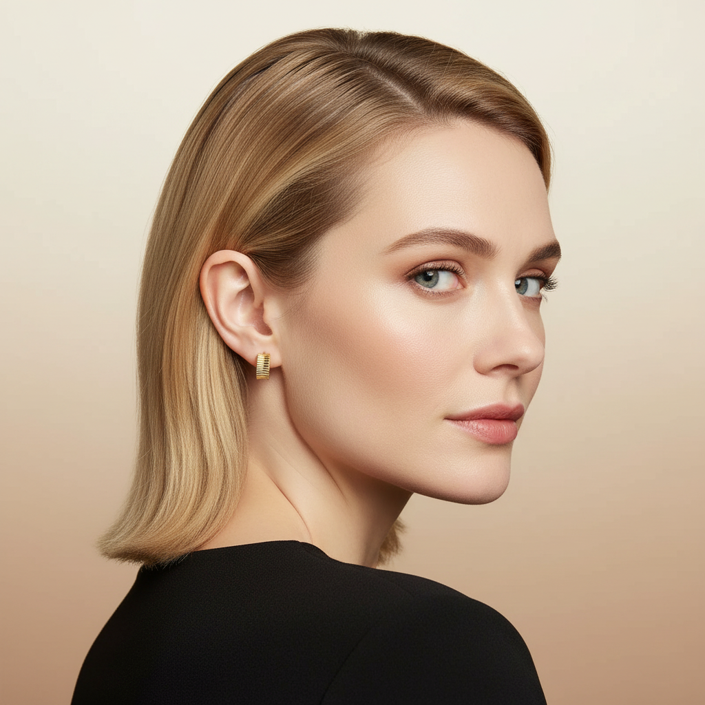 Horizontal Texture Stud Earrings