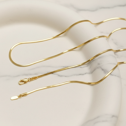 Sterling Silver Long Serpentine Chain Necklace