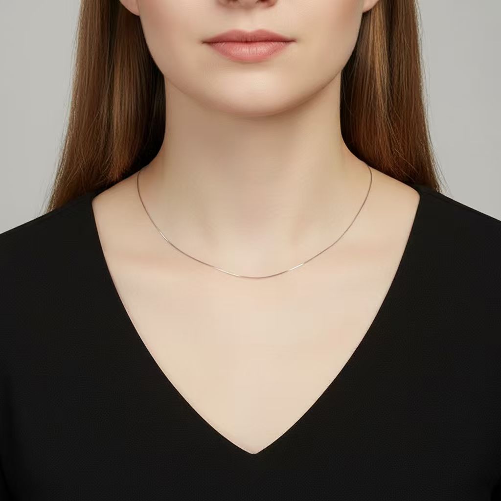 Minimalist Sterling Silver Snake Bone Necklace