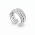 S925 Sterling Silver Wide Band Ring with Structured Layered Bubble Grid Texture for Women