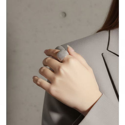 S925 Sterling Silver Bold Bubble Lattice Ring