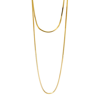 Sterling Silver Long Serpentine Chain Necklace