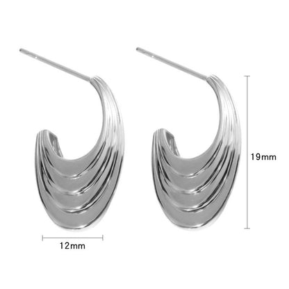 Trendy Wave Pattern Fashion Stud Hoop Earrings