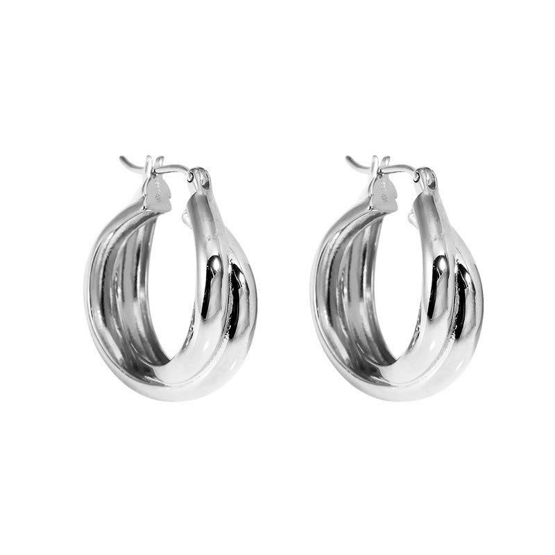 Dainty Stylish Double Band Hoop Earrings