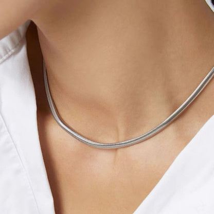 Sterling Silver Soft Serpentine Collarbone Chain Necklace