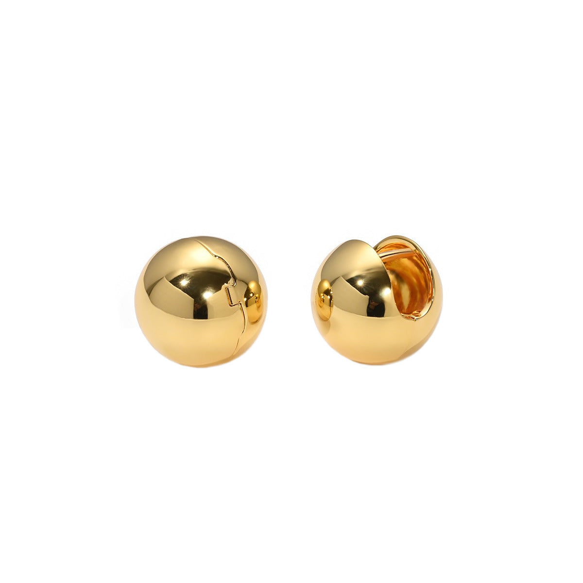 Minimalist Brushed Ball Stud Earrings