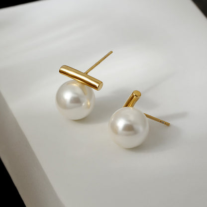 Dainty Versatile Faux Pearl Stud Earrings