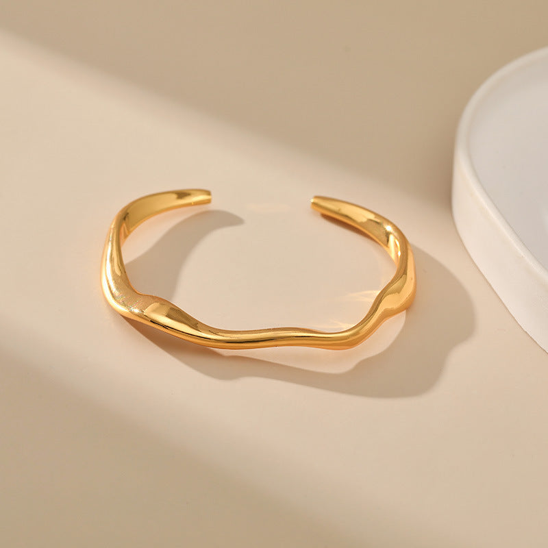Minimalist Twisted Cuff Bangle