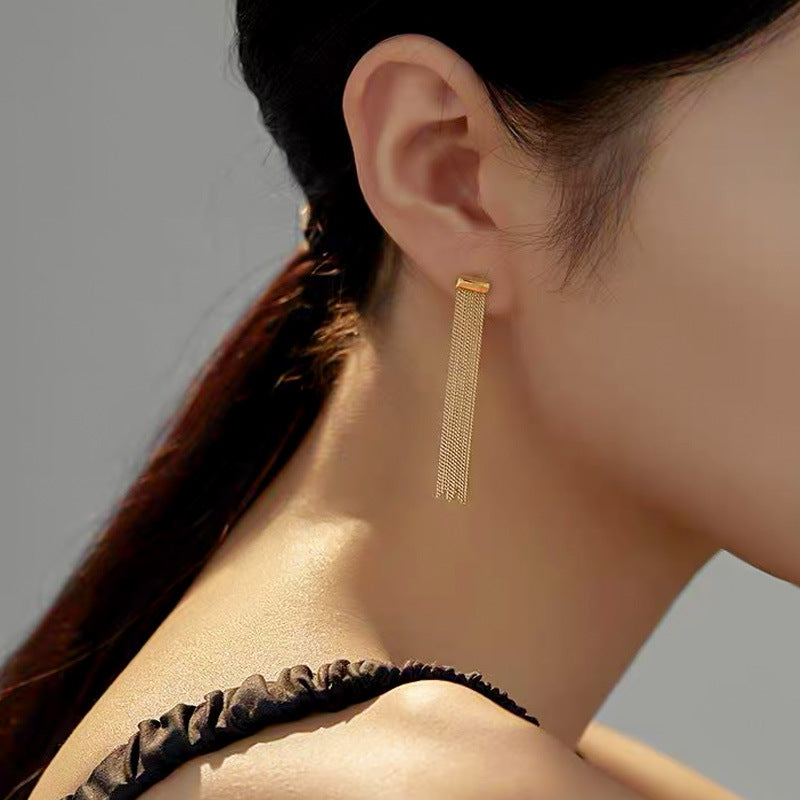 Trendy Tassel Stud Earrings