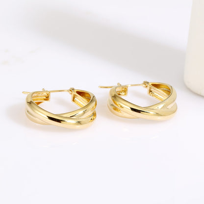 Dainty Stylish Double Band Hoop Earrings