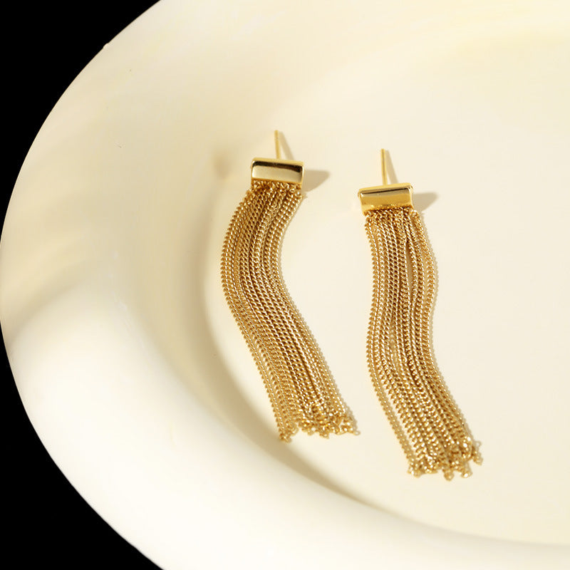 Trendy Tassel Stud Earrings