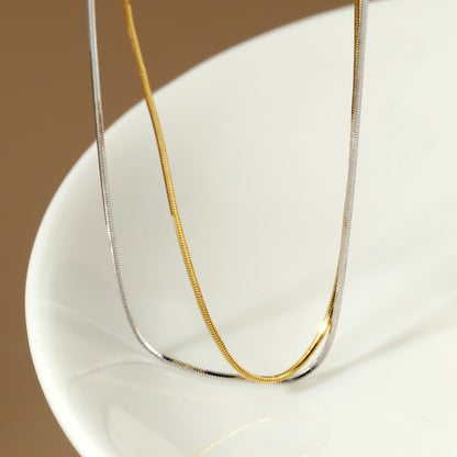 Minimalist Sterling Silver Snake Bone Necklace