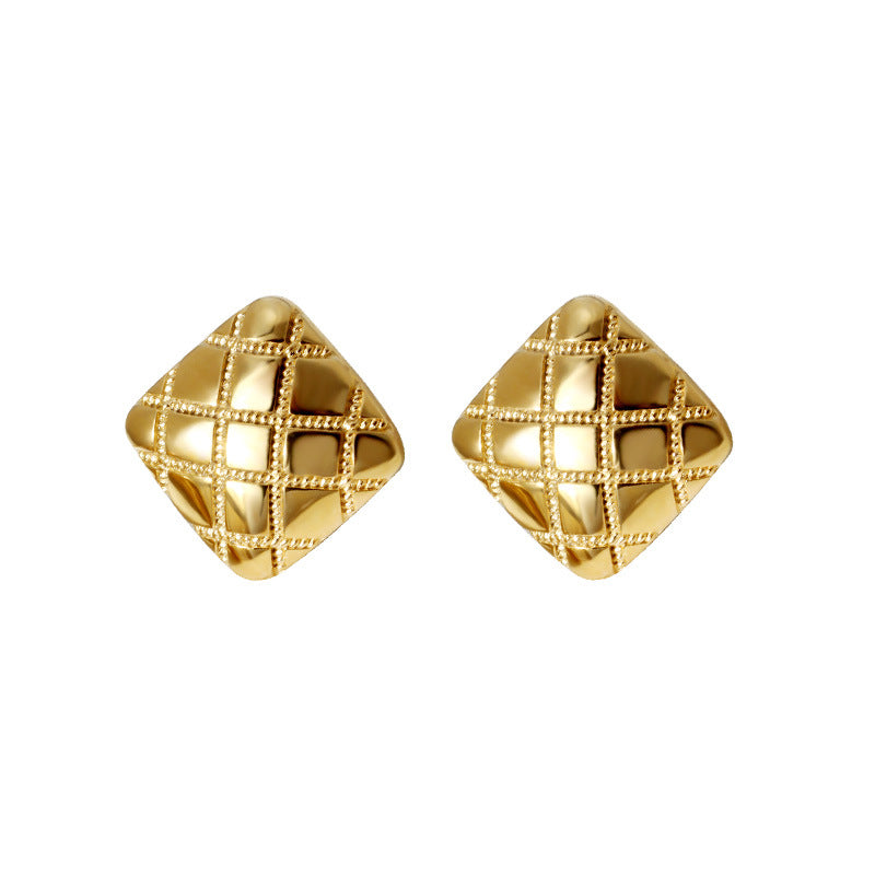 Textured Gold Stud Earrings