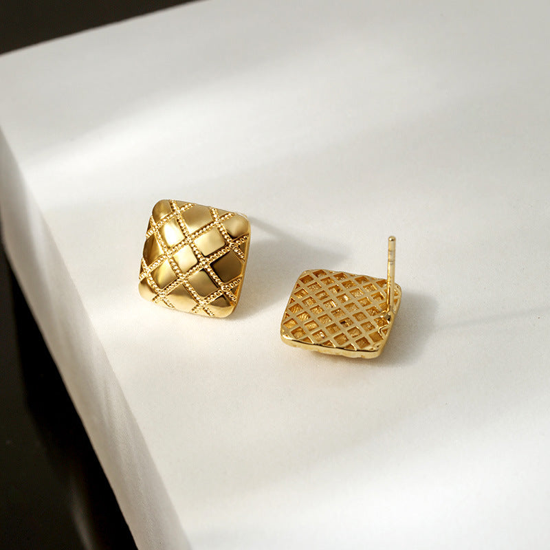 Textured Gold Stud Earrings