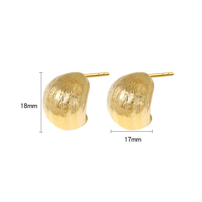 Minimalist Matte 18K Gold Plated Ball Stud Earrings