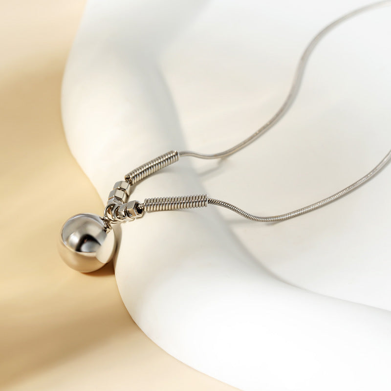 Sterling Silver Ball Collarbone Chain Necklace