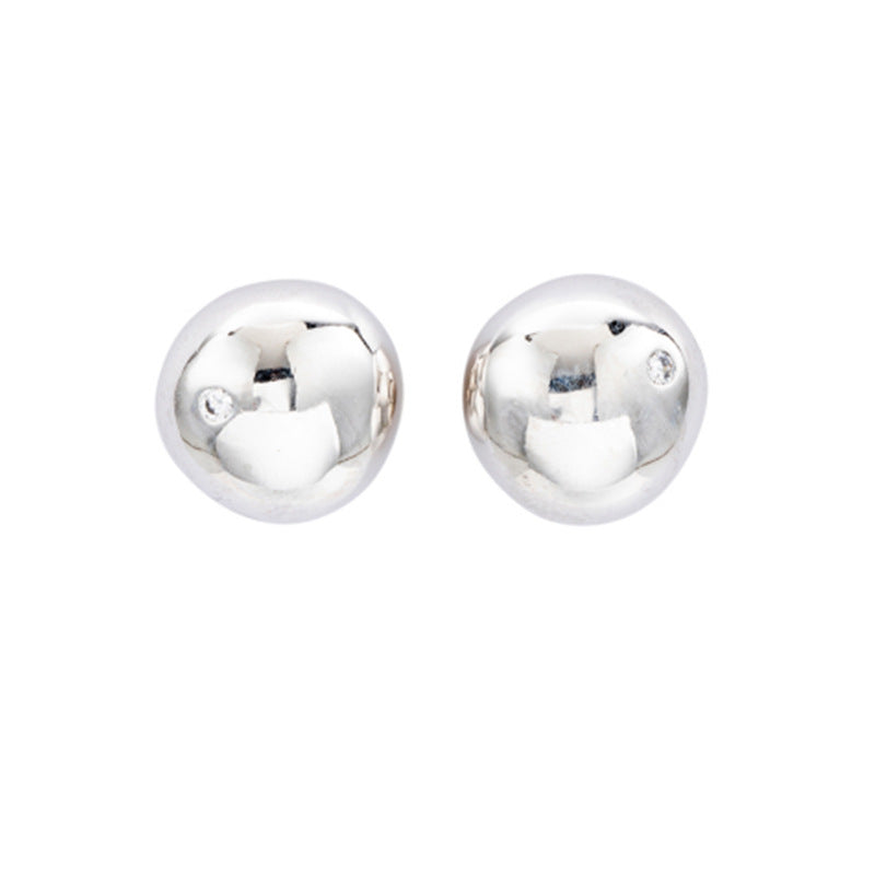 Minimalist Sterling Silver Stud Earrings with Zicron