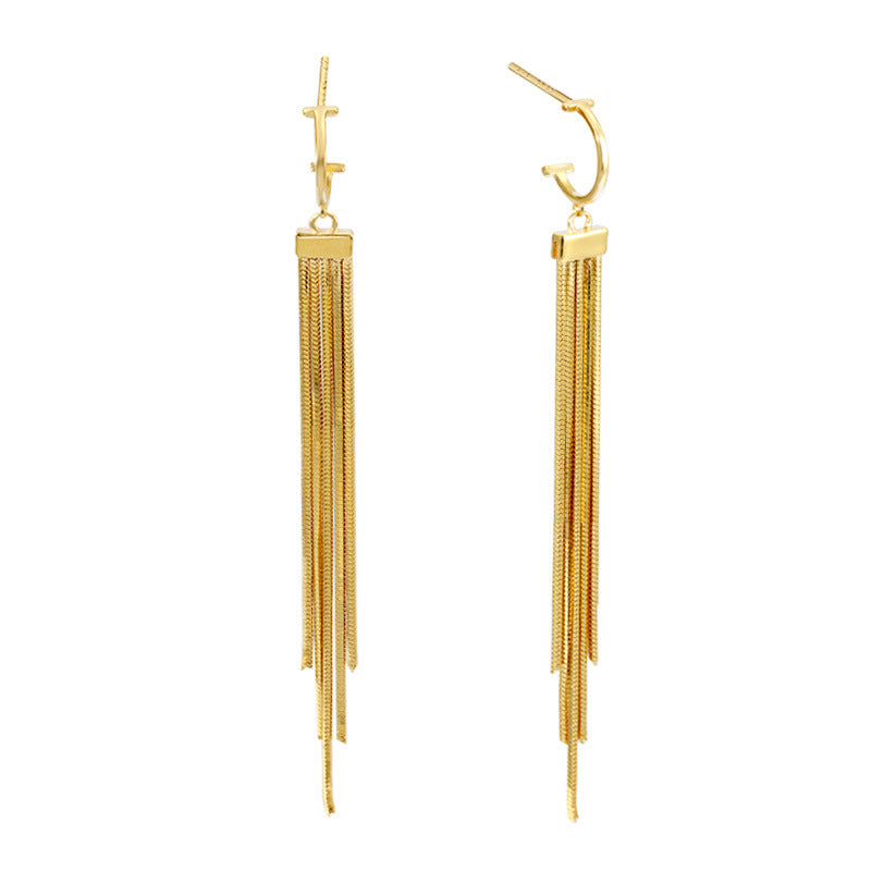 Minimalist Tassel Stud Earrings