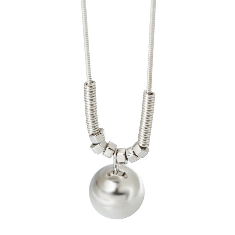 Sterling Silver Ball Collarbone Chain Necklace