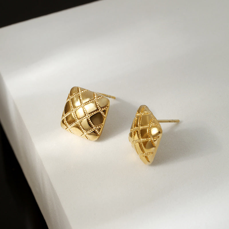 Textured Gold Stud Earrings