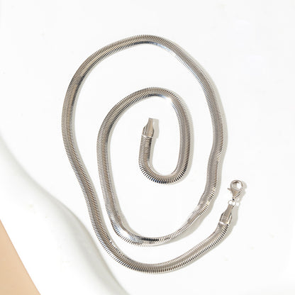 Sterling Silver Soft Serpentine Collarbone Chain Necklace