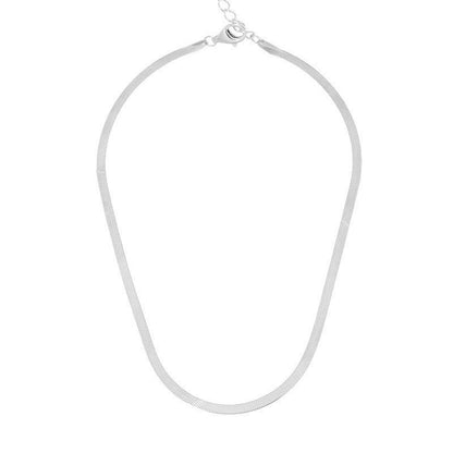 Gold Flat Herringbone Necklace