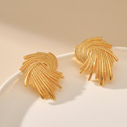 Unique Geometric Twisted Spiral Design Earrings