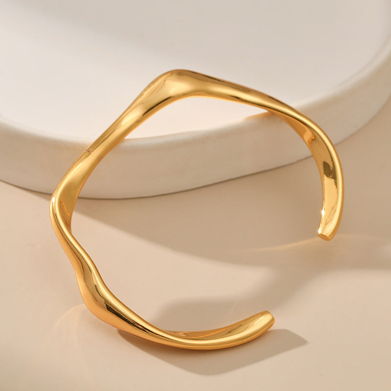 Minimalist Twisted Cuff Bangle