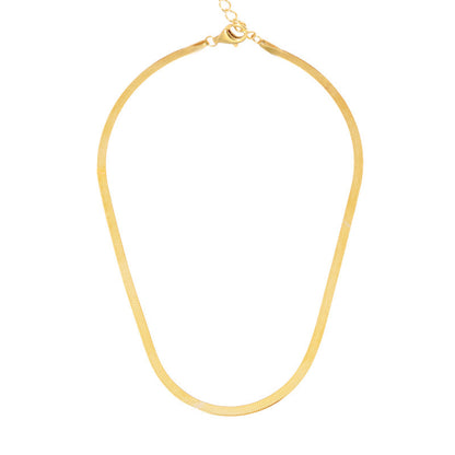 Gold Flat Herringbone Necklace