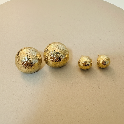 Textured Half-Circle Gold Stud Earrings for Everyday Workwear