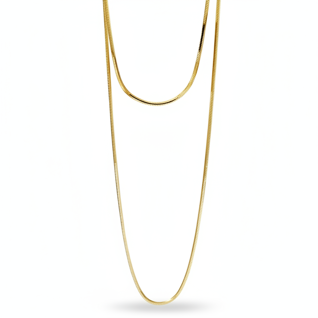 Sterling Silver Long Serpentine Chain Necklace