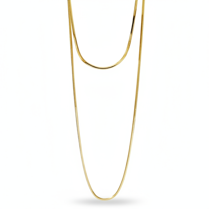 Sterling Silver Long Serpentine Chain Necklace