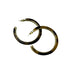 Gold hoop earrings on a white background